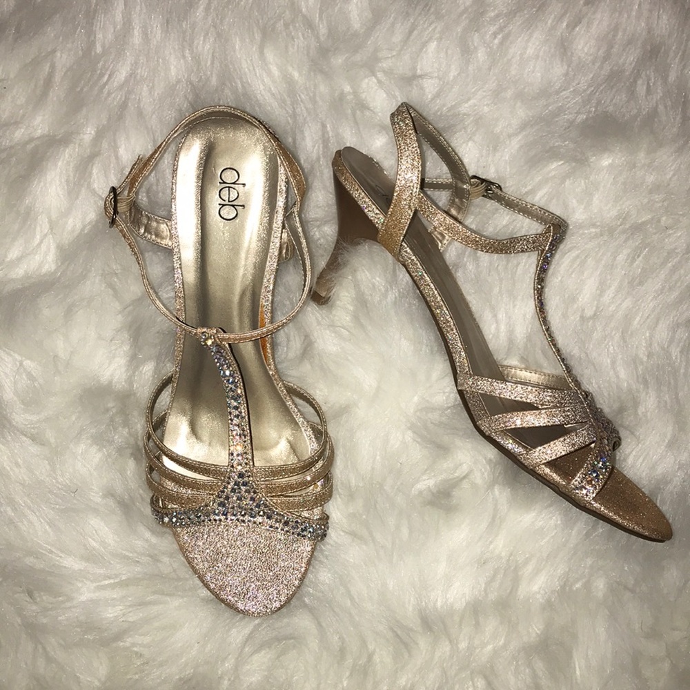 Sparkly Gold Heals with Diamonds